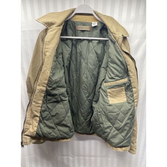 Aeropostale Jacket Size Medium Tan Winter Mens Pockets Zip Up - Picture 6 of 7